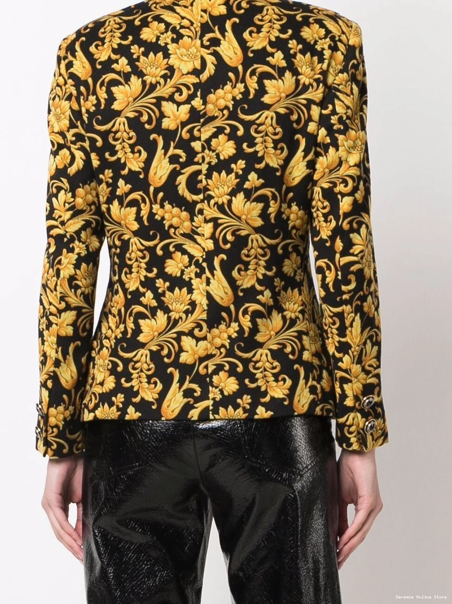 Affordable Versace 1990s Women jacket baroque-print single-breasted 0327